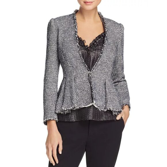Rebecca Taylor Lurex Tweed Peplum Knit Blazer Jacket ASO Clary Fray - Picture 3 of 12